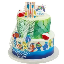 Fishing Lure and Bobbers Cupcake Cake Decorating Rings 144 Pieces