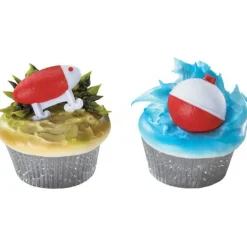 Fishing Lure and Bobbers Cupcake Cake Decorating Rings 144 Pieces