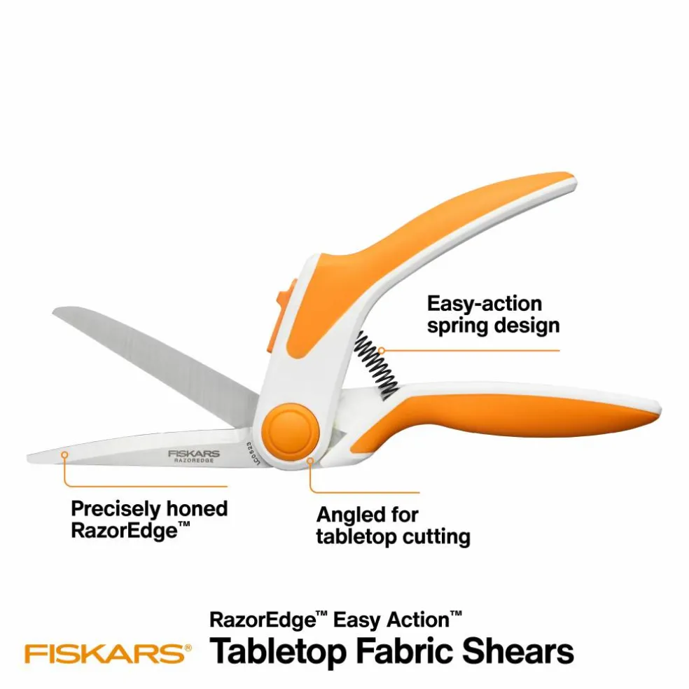 Fiskars® RazorEdge Easy Action™ Fabric Shears for Tabletop Cutting, 8"
