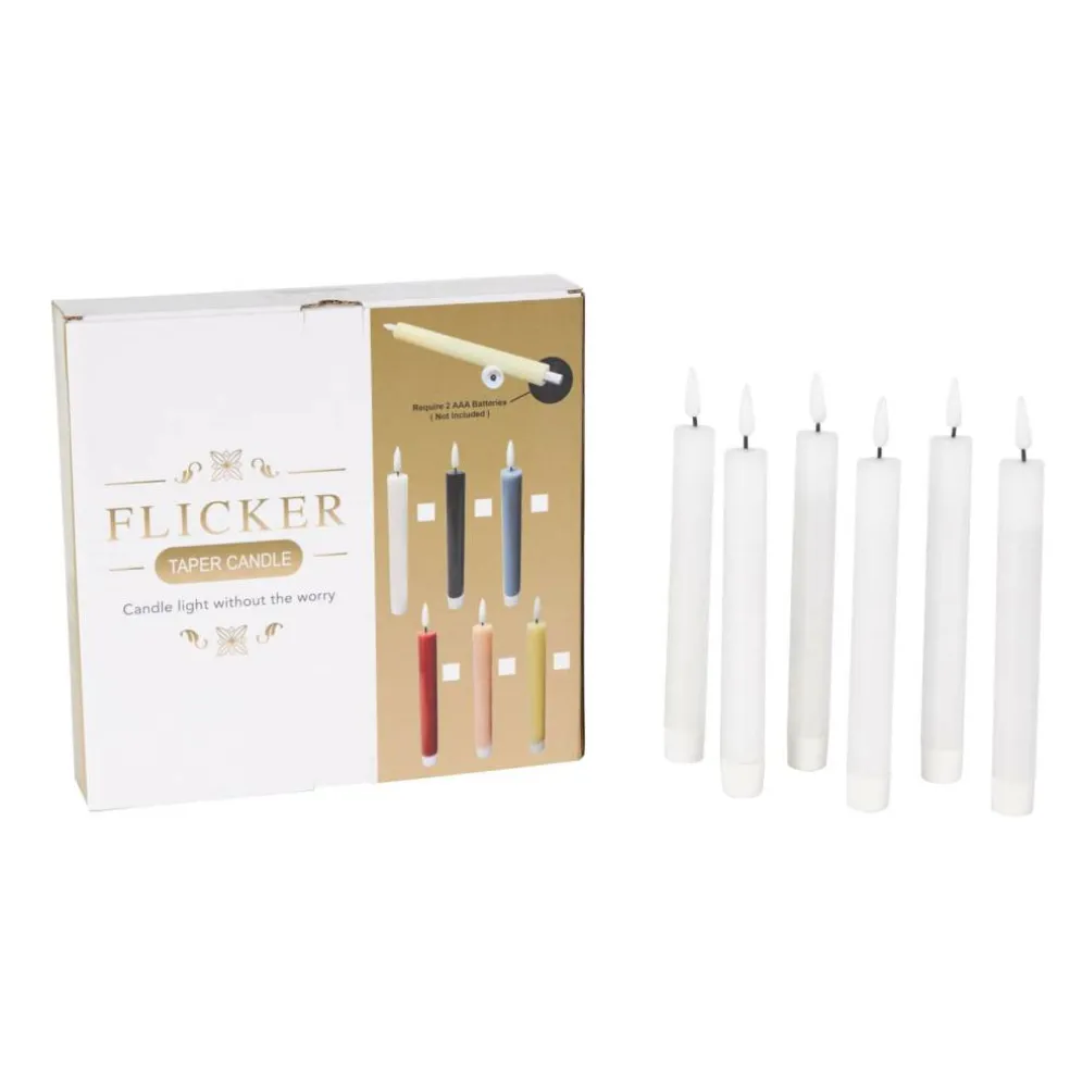 8" Flameless Wax Candles with Remote Control, 6ct.