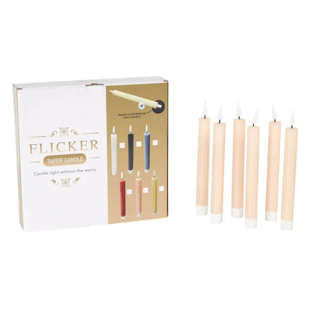 8" Flameless Wax Candles with Remote Control, 6ct.