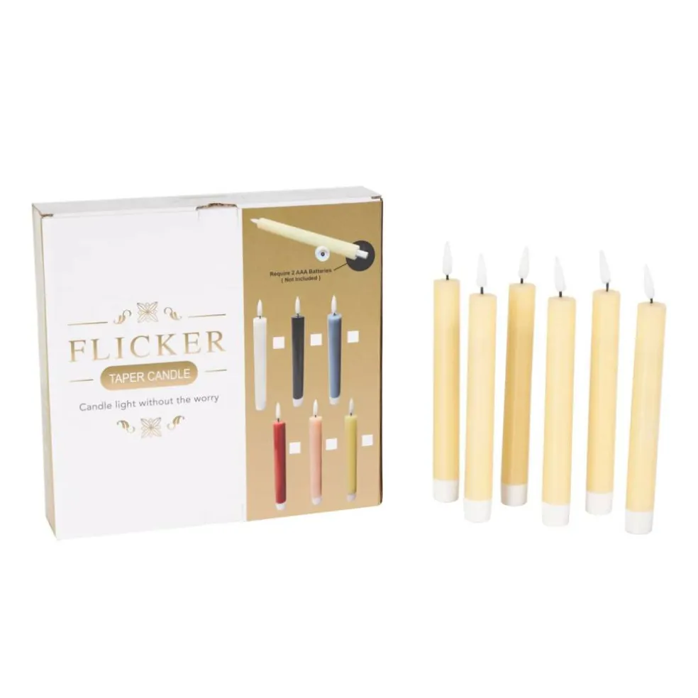 8" Flameless Wax Candles with Remote Control, 6ct.