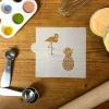 Flamingo and Pineapple Cookie & Craft Stencil | CM121 by Designer Stencils | Baking Stencils for Royal Icing, Airbrush, Dusting Powder |