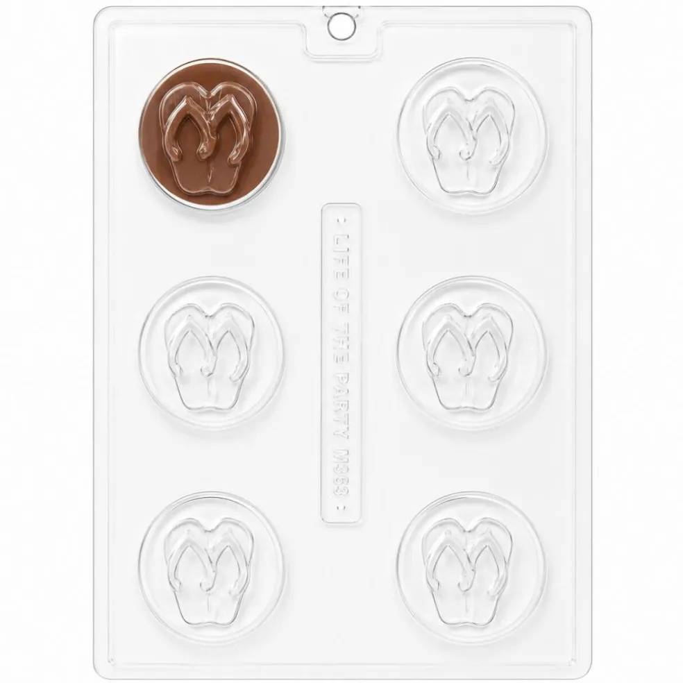 Flip Flop Summer Cookie Mold – 6 Cavity Dipped Oreo Cookie & Chocolate Mold