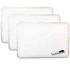 Flipside Aluminum Framed 9'' x 12'' Two-Sided Magnetic Dry Erase Board with Pen, 3ct.