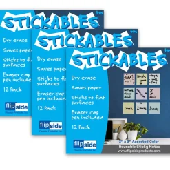 Flipside Assorted Pastel Colors Dry Erase Stickables With Dry Erase Marker