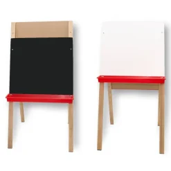 Flipside Products Double-Sided Adjustable Standing Easel, Dry Erase/Chalkboard, Whiteboard Easel, Drawing, Classroom, Home