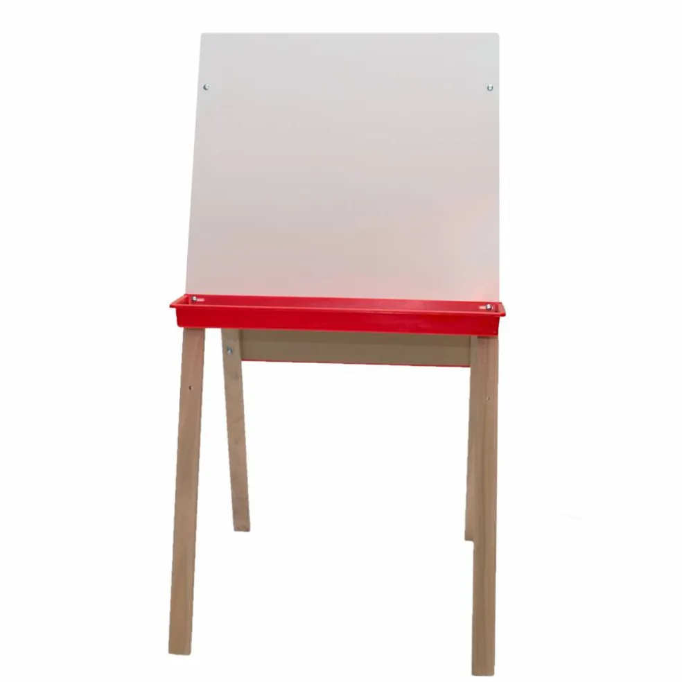 Flipside Products Double-Sided Adjustable Standing Easel, Dry Erase/Chalkboard, Whiteboard Easel, Drawing, Classroom, Home