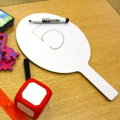 Flipside Products Oval Dry Erase Answer Paddles, Auction, Handheld Whiteboard, Handle Response Board, Classroom