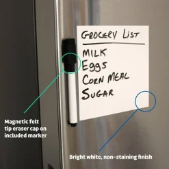 Flipside Products Repositionable Dry Erase Sticky Notes with Marker & Eraser, White