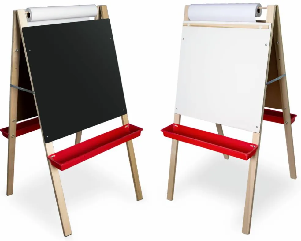 Flipside Products 48" x 24" Double-Sided Adjustable Paper Roll Standing Easel, Dry Erase/Chalkboard, Whiteboard Easel, Drawing