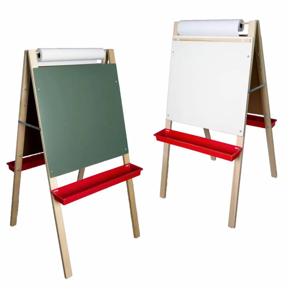 Flipside Products 48" x 24" Double-Sided Adjustable Paper Roll Standing Easel, Dry Erase/Chalkboard, Whiteboard Easel, Drawing