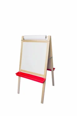 Flipside Products 48" x 24" Double-Sided Magnetic Dry Erase/Chalkboard Paper Roll Standing Easel, Whiteboard Easel for Drawing Classroom, Home