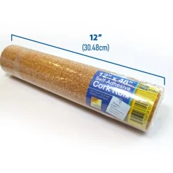 Flipside Products 12" x 48" Natural Cork Roll, 2mm Thick, Self Adhesive, Cork Board Roll, Bulletin Boards, Wall Hanging, Drawers, Crafts, Shelf Liner - 2 Pack