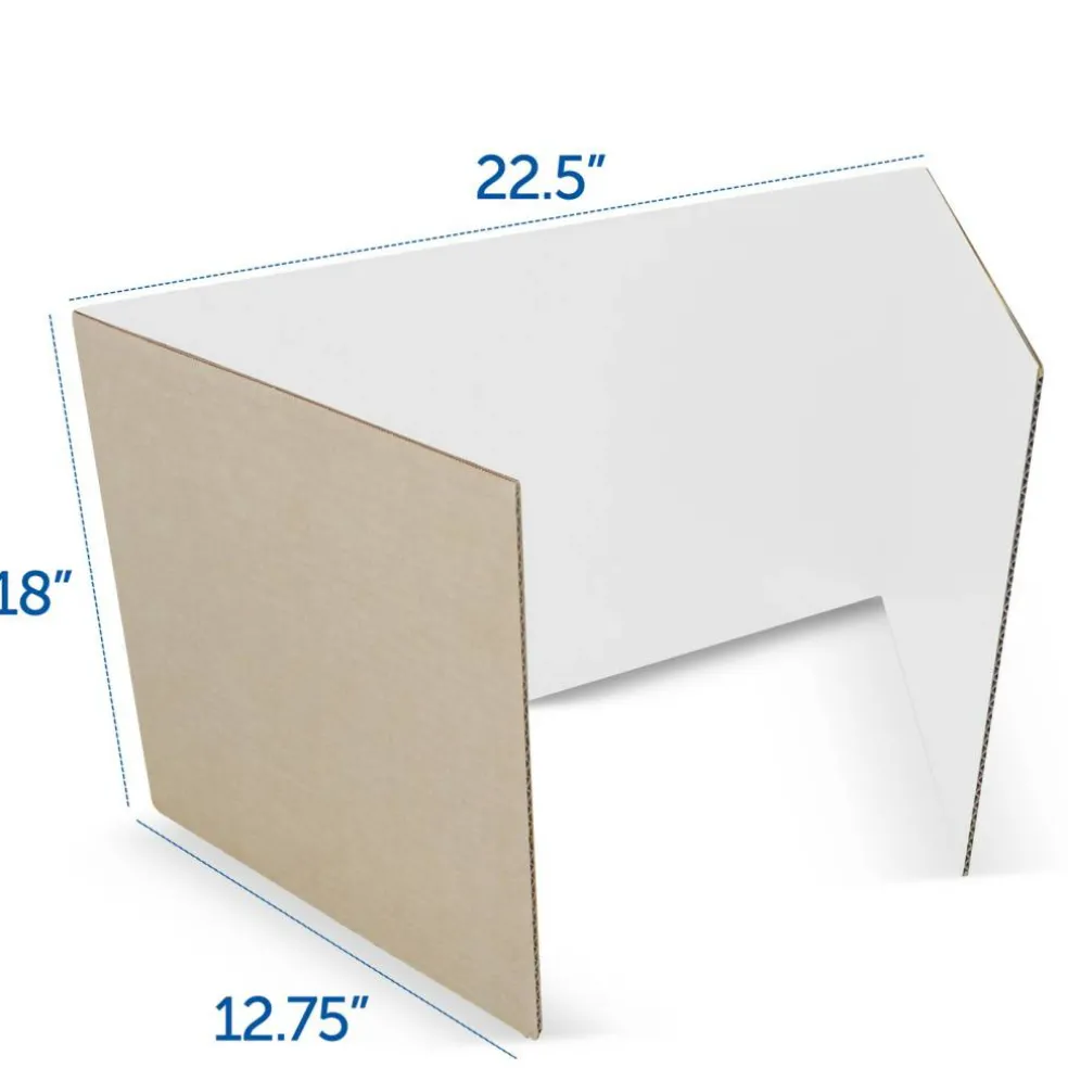 Flipside Products 18”x 48” Study Carrels, Privacy Boards, Student Privacy and Focus Booth for The Classroom, Desk Divider