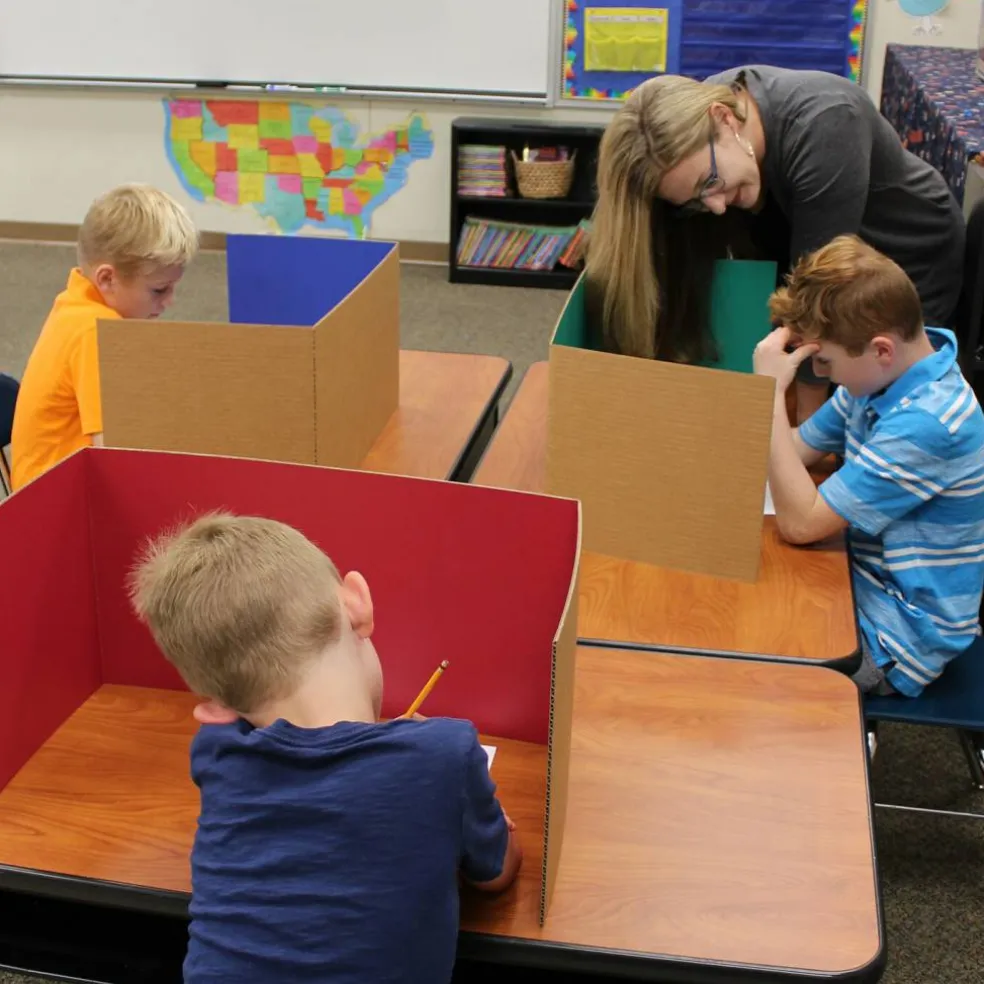 Flipside Products 18”x 48” Study Carrels, Privacy Boards, Student Privacy and Focus Booth for The Classroom, Desk Divider