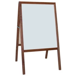 Flipside 42" x 24" Stained Marquee Easel with White Dry Erase Board & Black Chalkboard