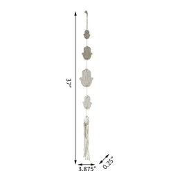 Flora Bunda 24" Ceramic Hamsa Hand With Tassel