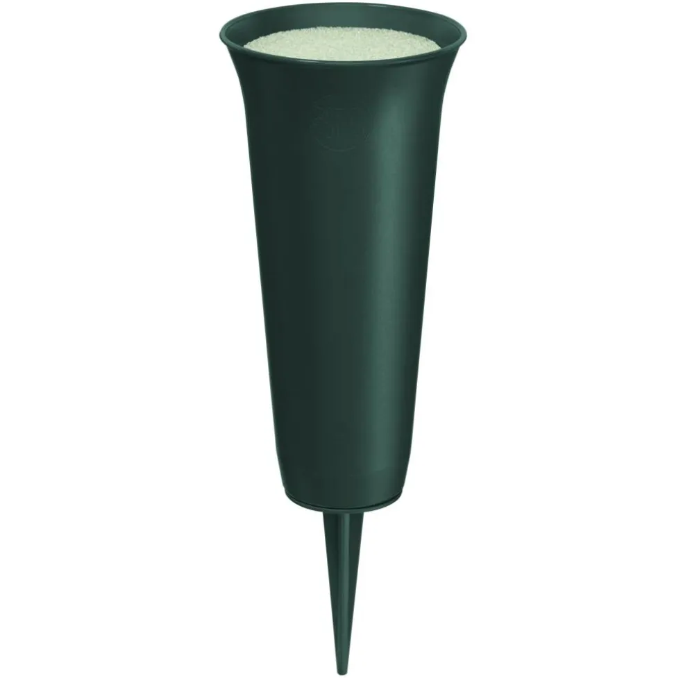 FloraCraft® Eternity™ Green Plastic Cemetery Vase with FloraFōM® Insert