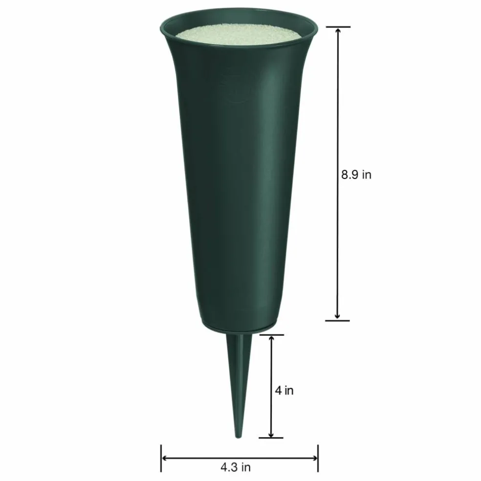 FloraCraft® Eternity™ Green Plastic Cemetery Vase with FloraFōM® Insert