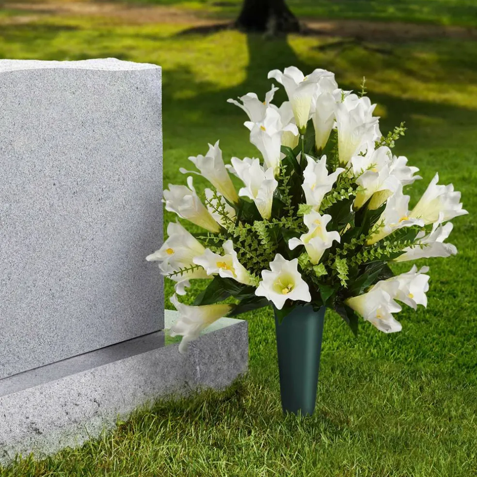 FloraCraft® Eternity™ Green Plastic Cemetery Vase with FloraFōM® Insert