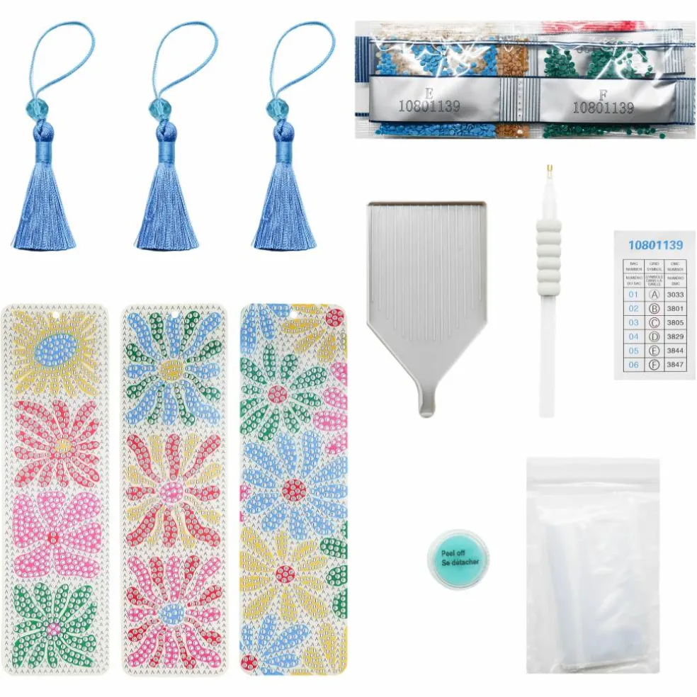 Floral Diamond Art Bookmark Kit by Make Market®