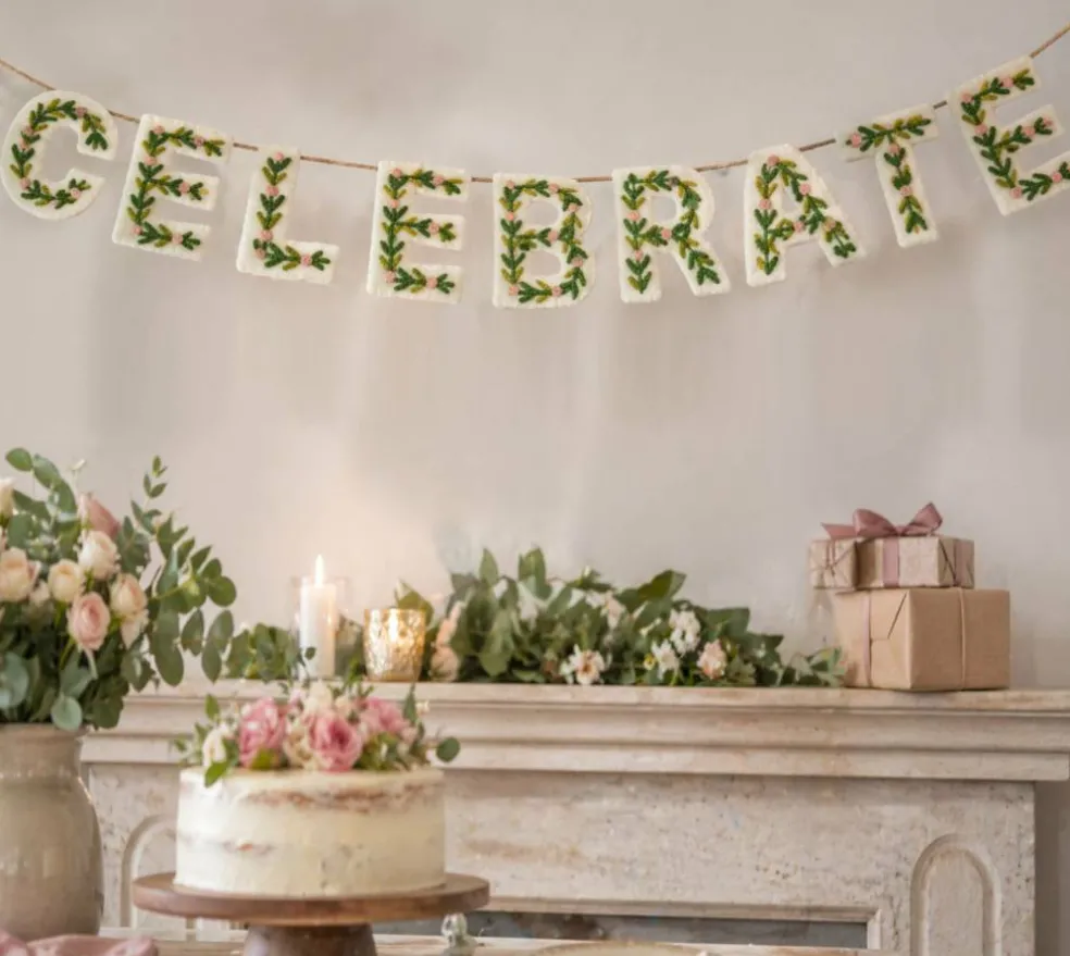 4" Floral Embroidered Puffy Letter by Celebrate It™