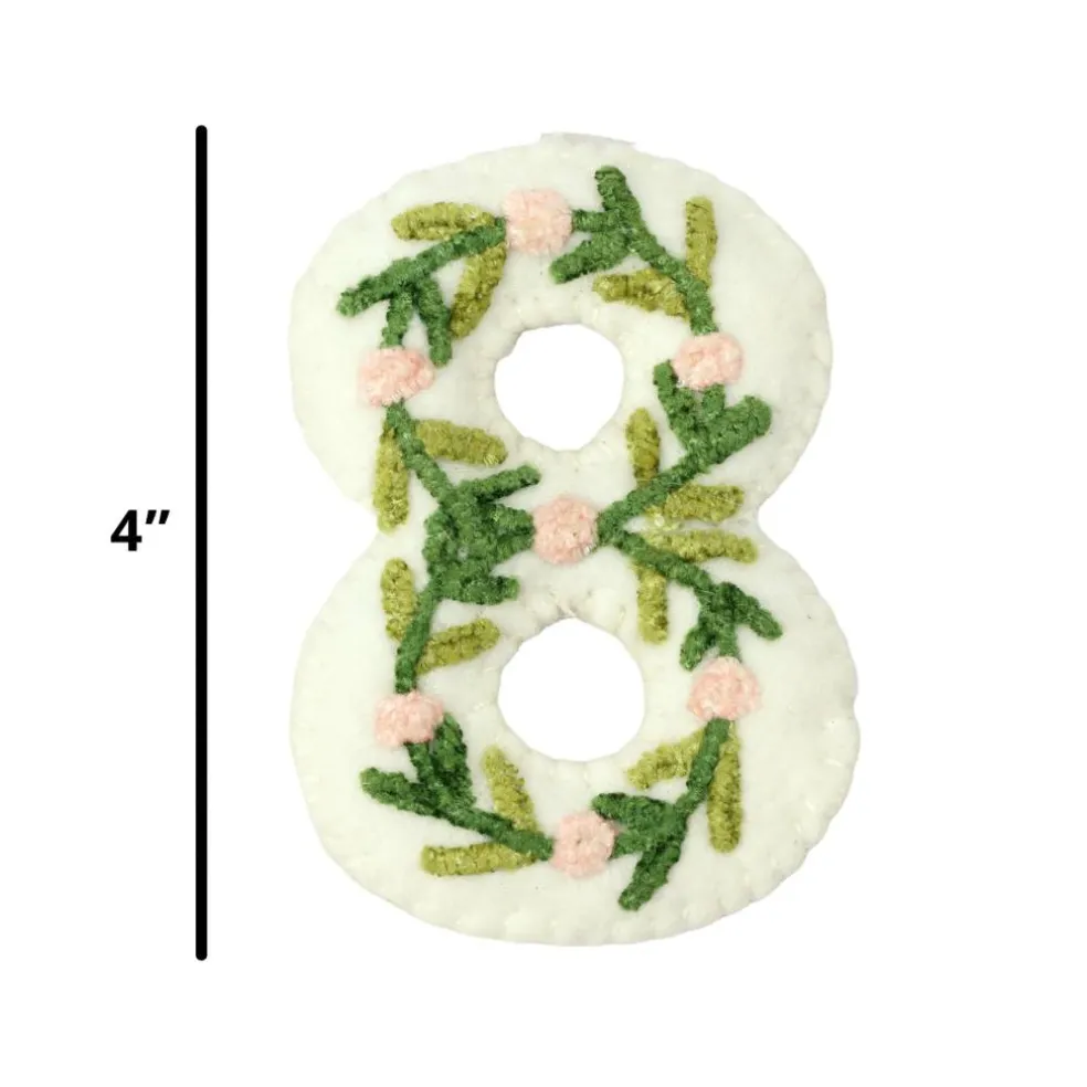 4" Floral Embroidered Puffy Number by Celebrate It™