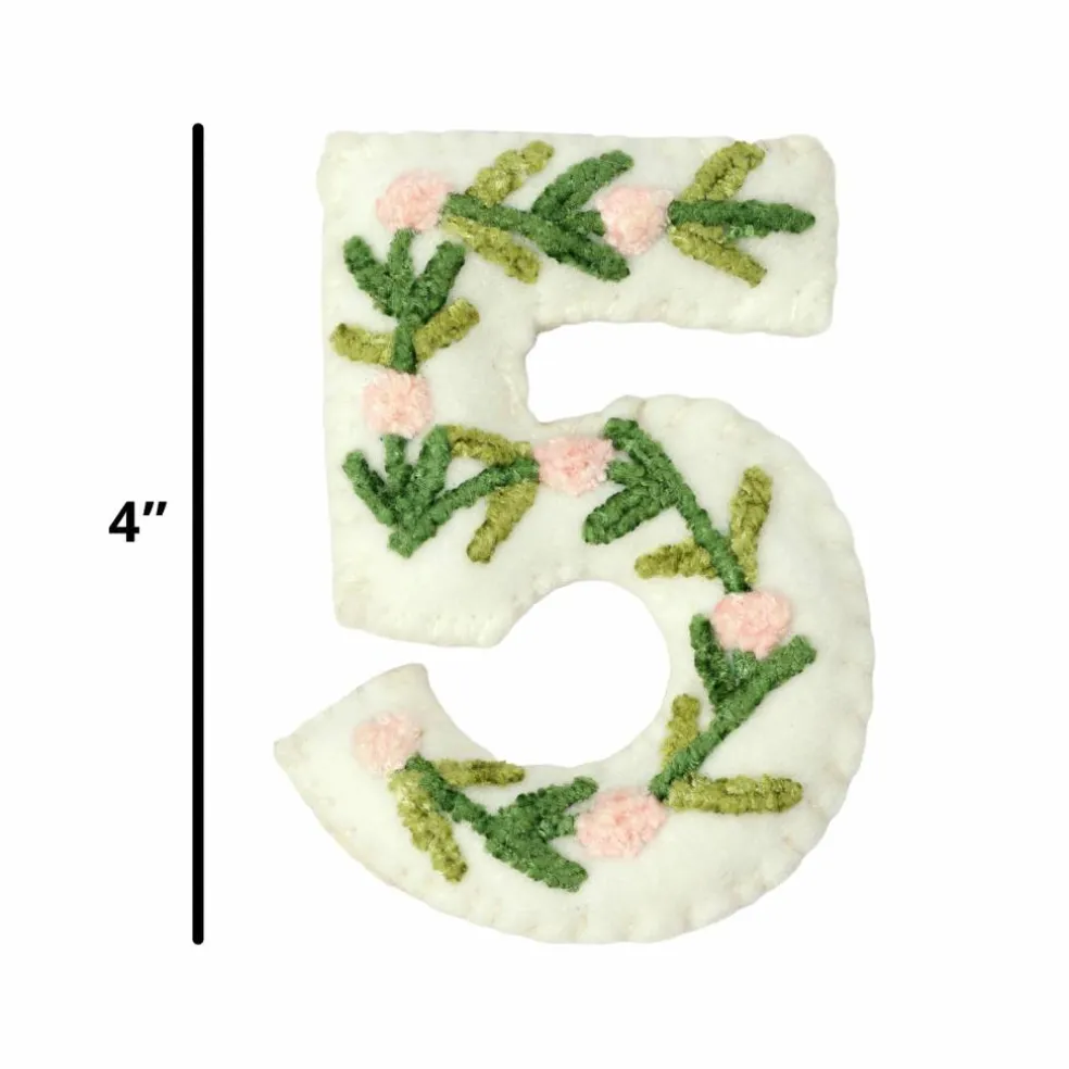 4" Floral Embroidered Puffy Number by Celebrate It™