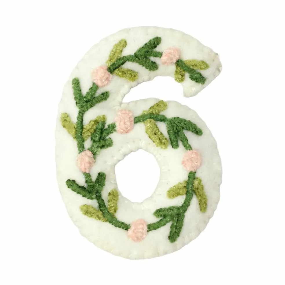 4" Floral Embroidered Puffy Number by Celebrate It™