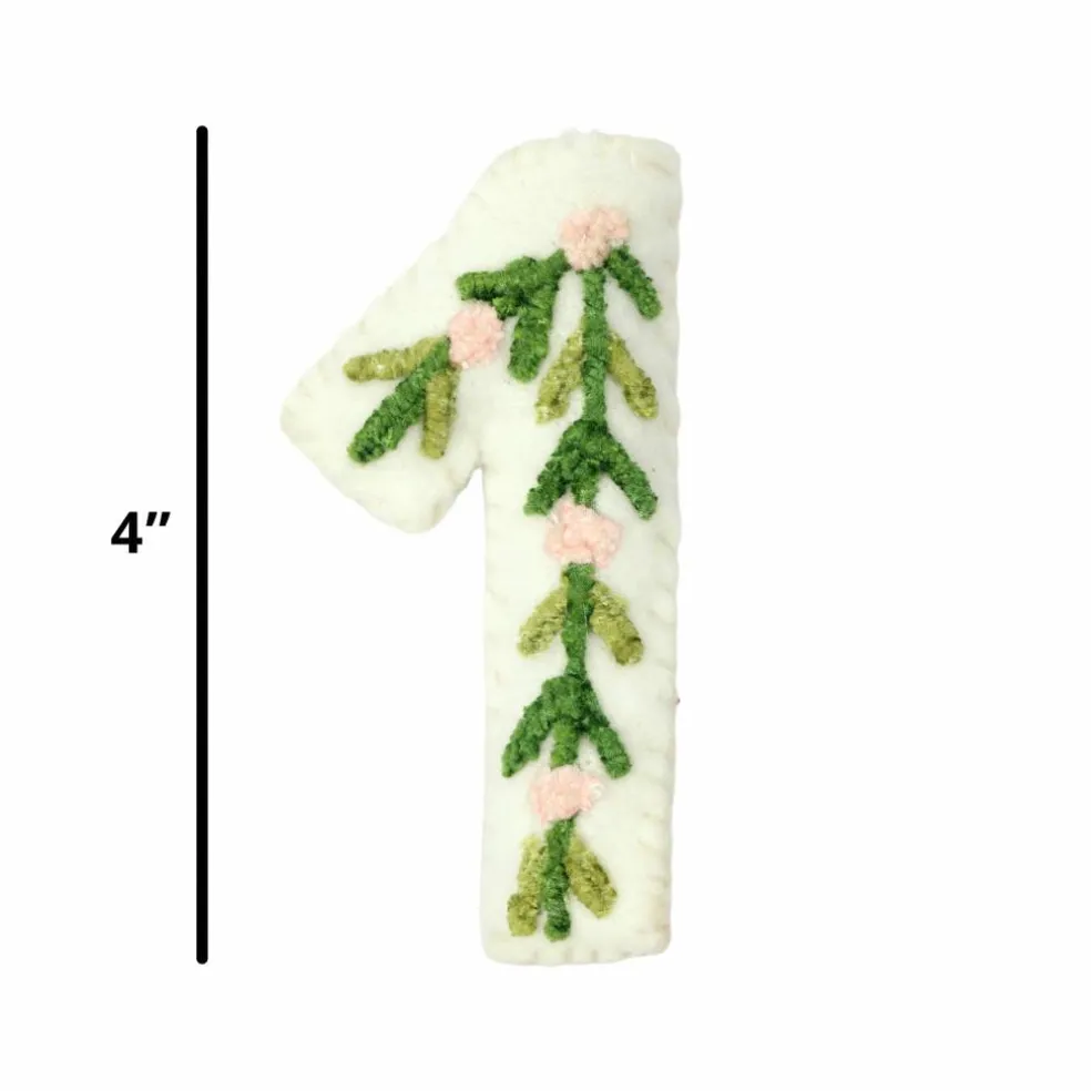 4" Floral Embroidered Puffy Number by Celebrate It™