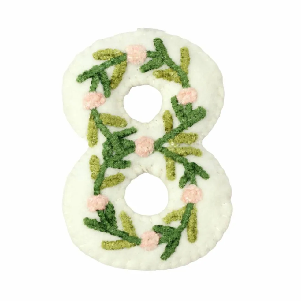 4" Floral Embroidered Puffy Number by Celebrate It™
