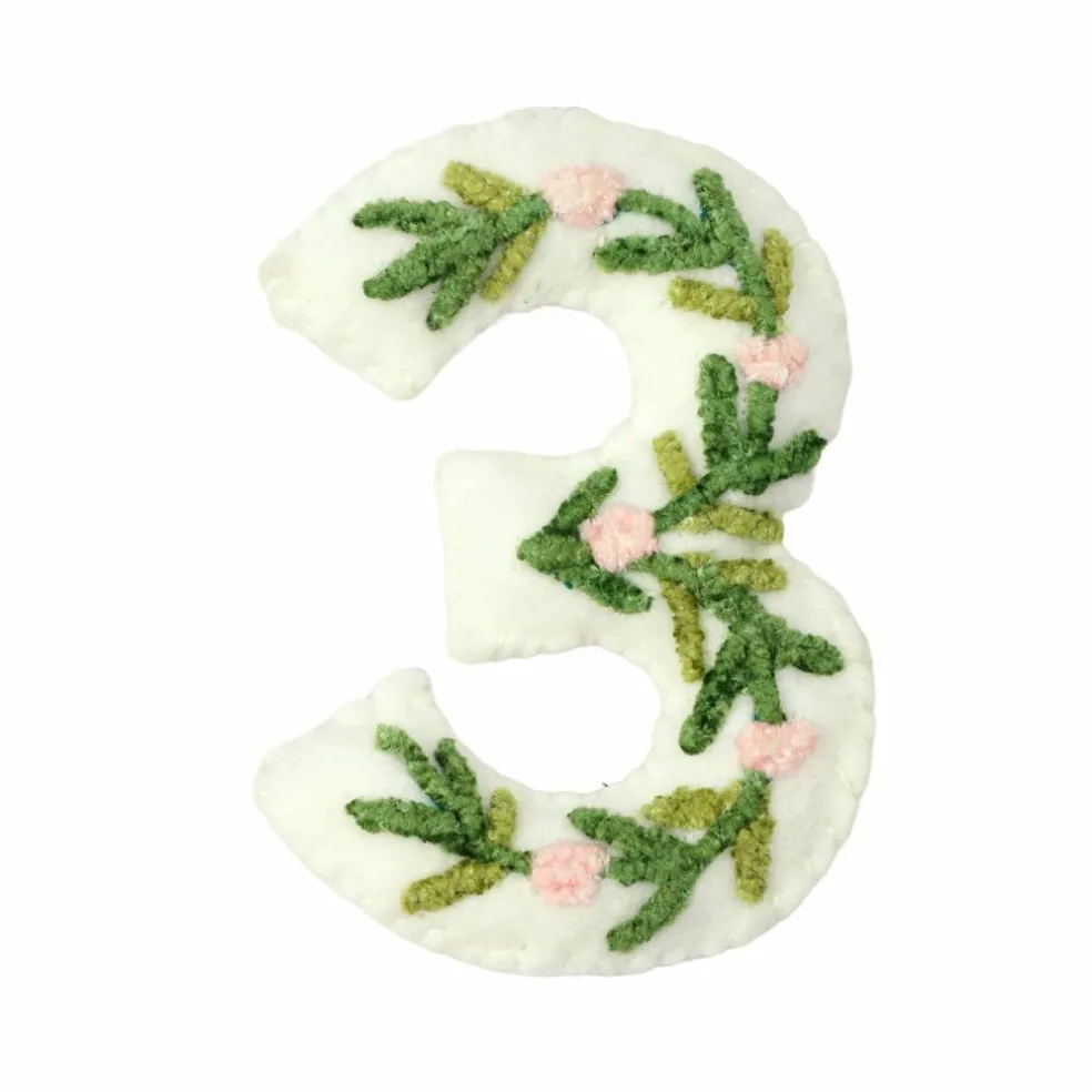 4" Floral Embroidered Puffy Number by Celebrate It™