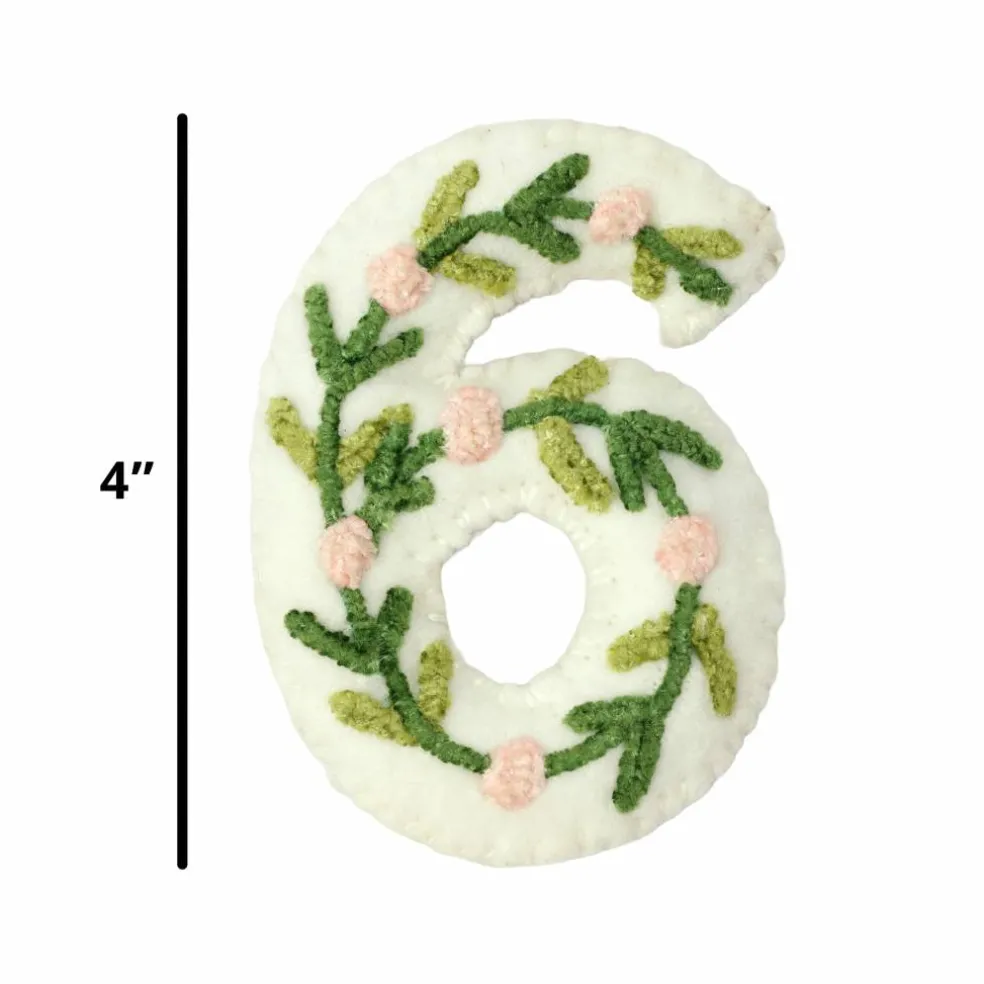 4" Floral Embroidered Puffy Number by Celebrate It™
