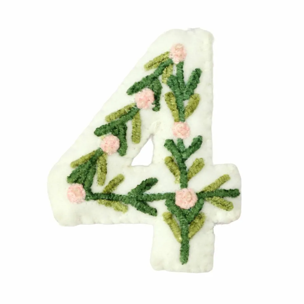 4" Floral Embroidered Puffy Number by Celebrate It™