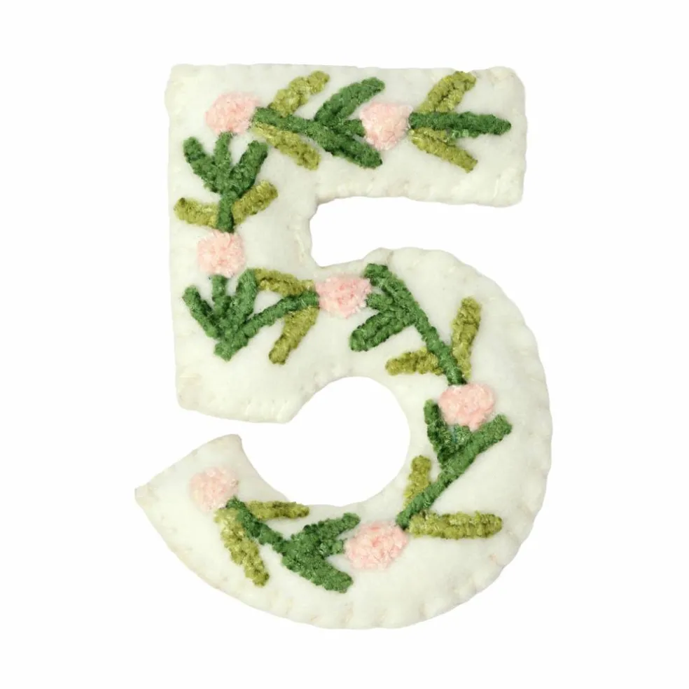 4" Floral Embroidered Puffy Number by Celebrate It™