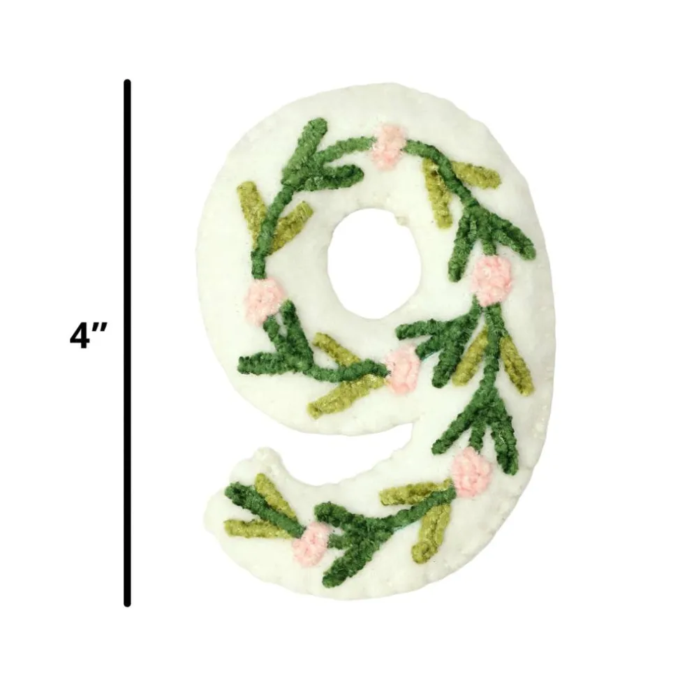 4" Floral Embroidered Puffy Number by Celebrate It™