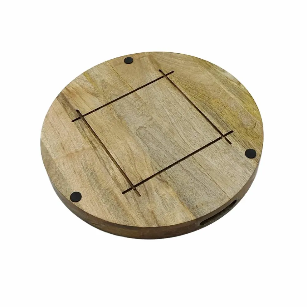 21.5" Floral & Foliage Mango Wood Decorative Tray by Ashland®
