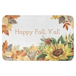 Floral Happy Fall Y'all Bath Mat