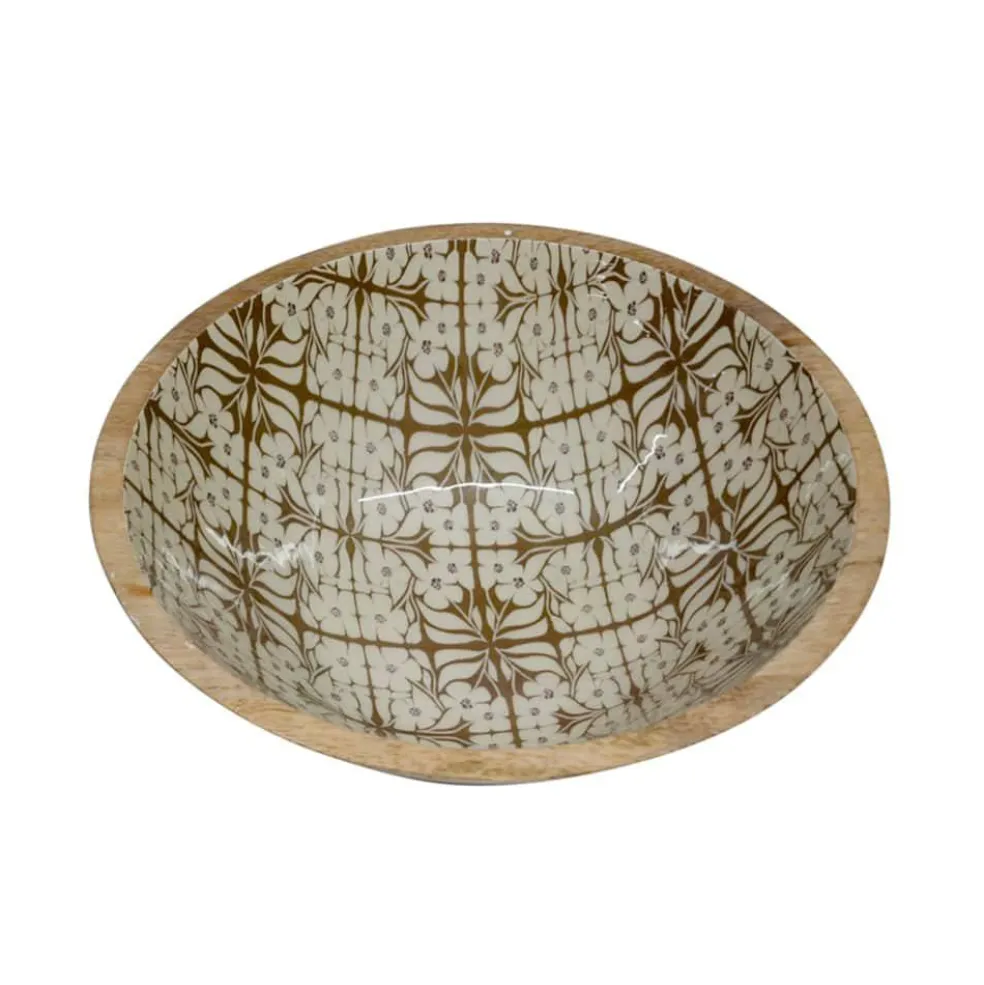 9.6" Floral Mango Wood Bowl by Ashland®