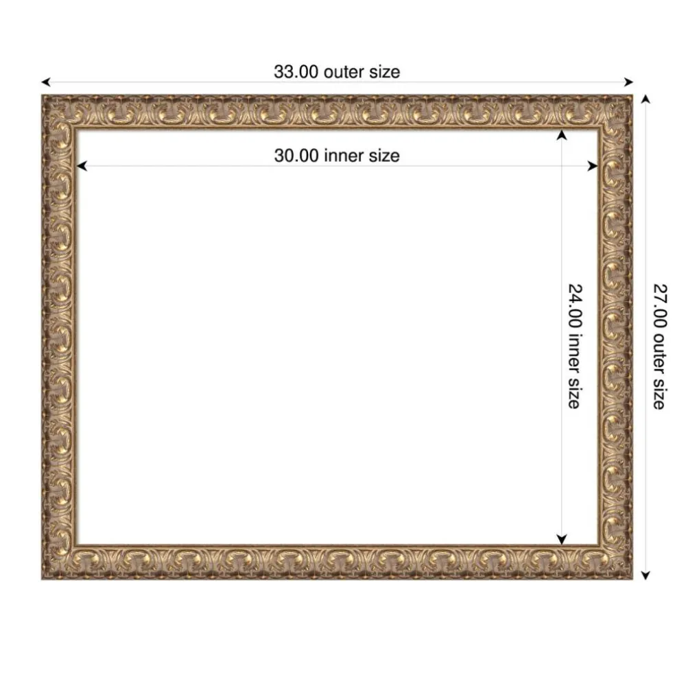 Florentine Gold Framed Dry Erase Magnetic Board