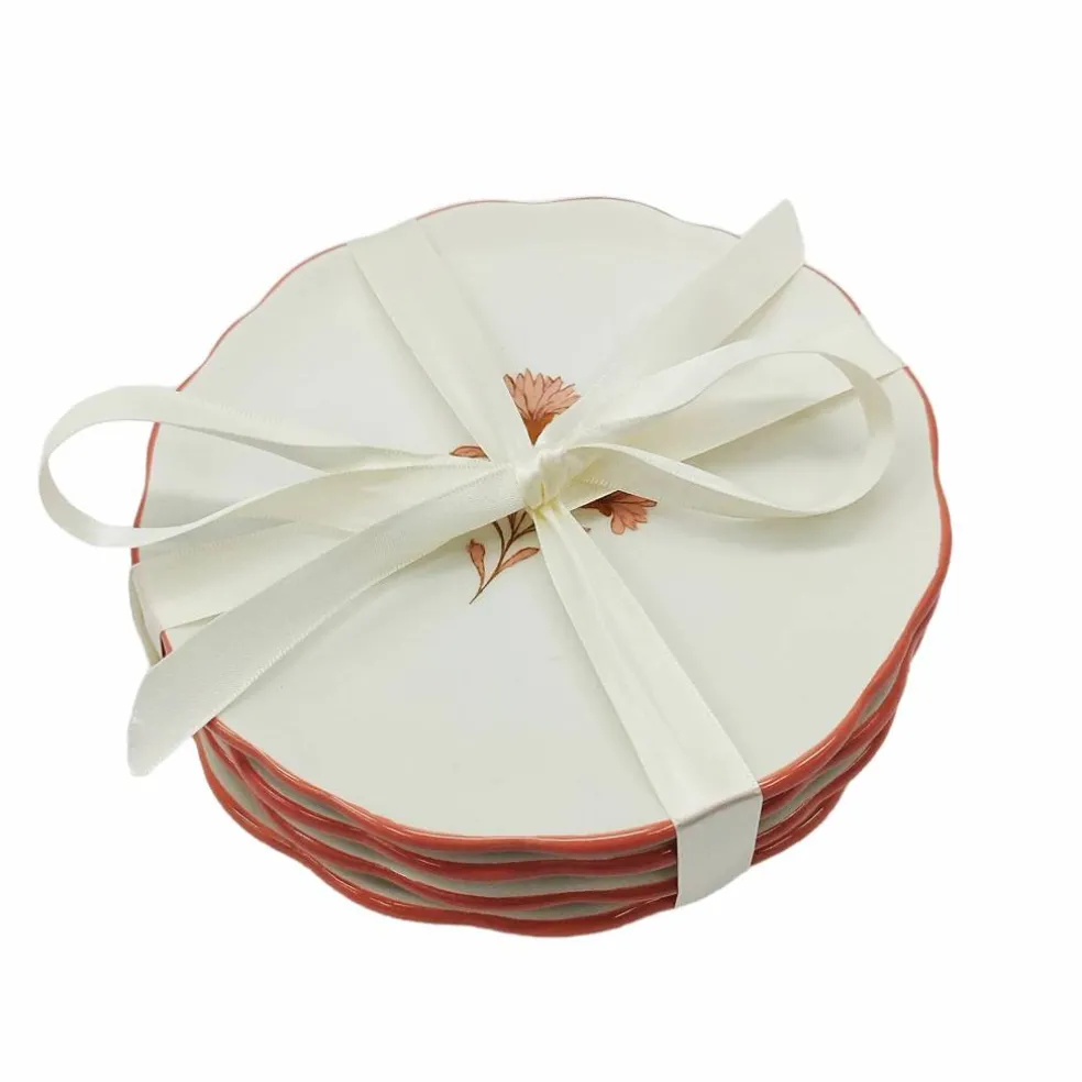 6" Flower Ceramic Plates, 4ct. by Celebrate It™