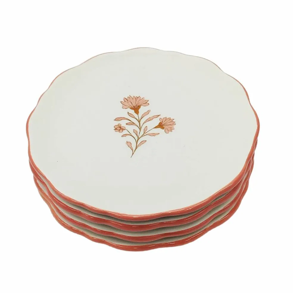 6" Flower Ceramic Plates, 4ct. by Celebrate It™