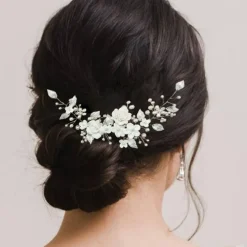 Flower Hair Vine Pearl Headpiece (A Silver)