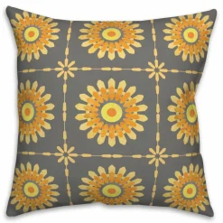 Flower Medallion Throw Pillow