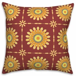 Flower Medallion Throw Pillow