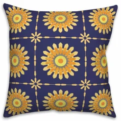 Flower Medallion Throw Pillow