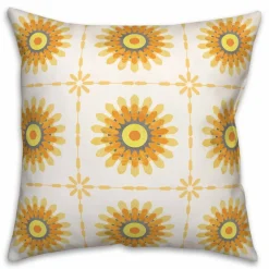 Flower Medallion Throw Pillow