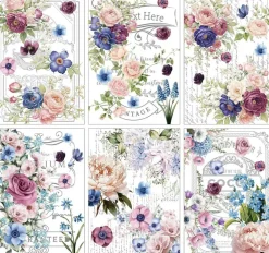 Flower Rub on Transfers for Crafts and Furniture (Flower) 8.26 x 11.81 inches