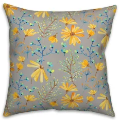 Flowers & Foliage Throw Pillow